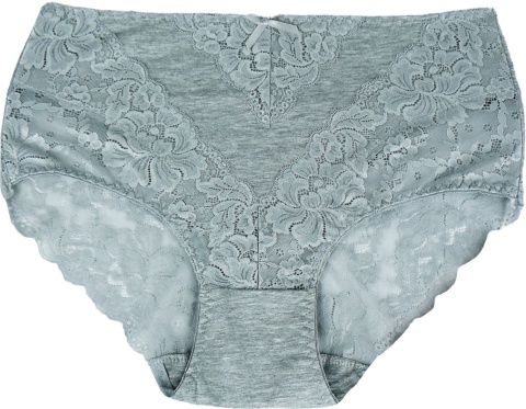 Plus Size Śliczne Majtki Damskie Bawełniane Figi Koronkowe 4XL szare