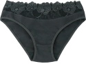 Wygodne Bawełniane Majtki Damskie Figi z Koronką 4053 XXL grafitowe