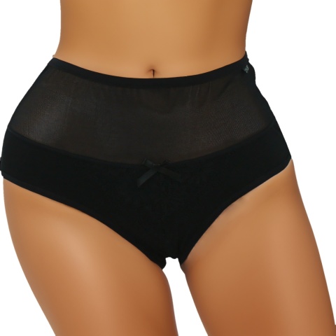 Zmysłowe Majtki Bawełniane Figi Damskie Lekko Opinające 2XL czarne