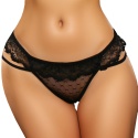 Zmysłowe Stringi Seksowne Majtki Damskie Koronkowe S/M czarne