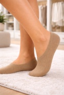 3x Antypoślizgowe Wygodne Stopki Rajstopowe Krótkie Skarpetki Beżowe 35-41