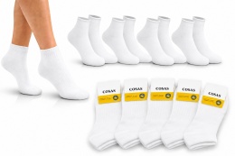 5x BAWEŁNIANE skarpetki BIAŁE damskie premium 39-42