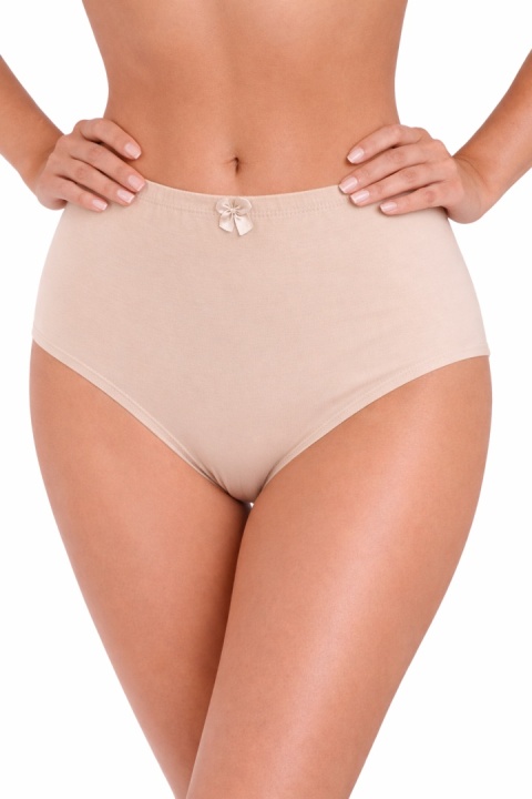 Majtki damskie bawełniane gładkie MAXI figi PLUS SIZE 2XL beżowe