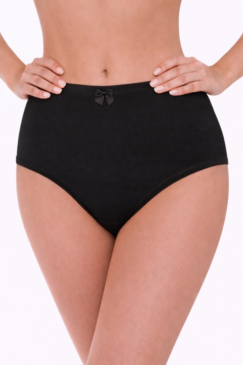 Majtki damskie bawełniane gładkie MAXI figi PLUS SIZE 3XL czarne