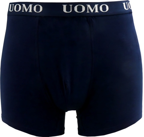 BOKSERKI MĘSKIE gładkie BAWEŁNIANE Majtki UOMO granatowe M