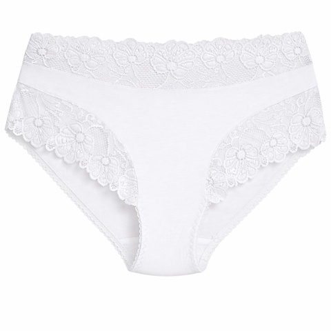 Majtki Damskie Wygodne Pełne Bawełniane Plus Size z Koronką 2XL białe