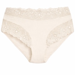 Majtki Damskie Wygodne Pełne Bawełniane Plus Size z Koronką 2XL ecru