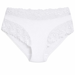 Majtki Damskie Wygodne Pełne Bawełniane Plus Size z Koronką 3XL białe