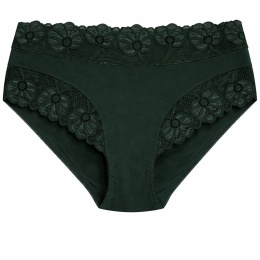 Majtki Damskie Wygodne Pełne Bawełniane Plus Size z Koronką 3XL zielone