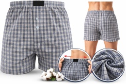 LUŹNE majtki WYGODNE BOKSERKI MĘSKIE DO SPANIA 100% bawełna 3XL szare