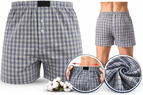LUŹNE majtki WYGODNE BOKSERKI MĘSKIE DO SPANIA 100% bawełna 7XL szare