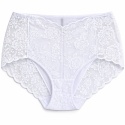 Majtki Damskie Bawełniane Figi Wysoki Stan z Koronką Plus Size 2XL białe