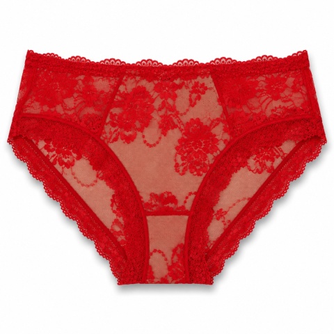 Majtki Damskie Seksowne Koronkowe Figi z Kokardką L/XL czerwone