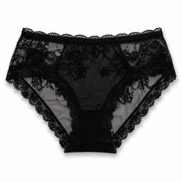 Majtki Damskie Seksowne Koronkowe Figi z Kokardką L/XL czarne