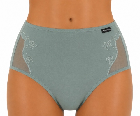Majtki Gładkie Bawełniane Wygodne Wyższe Figi Damskie COTTON XL j. zielone