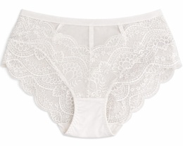 Majtki Damskie Wysoki Stan Wygodne Figi Plus Size z Koronką 2XL ecru