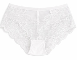 Majtki Damskie Wysoki Stan Wygodne Figi Plus Size z Koronką 3XL białe