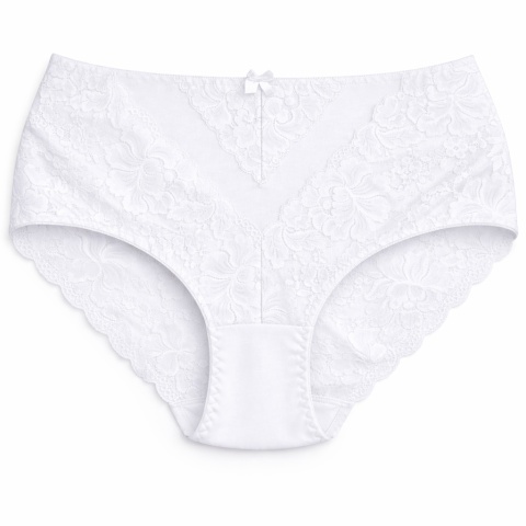 Plus Size Śliczne Majtki Damskie Bawełniane Figi Koronkowe 3XL białe