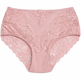 Plus Size Śliczne Majtki Damskie Bawełniane Figi Koronkowe 3XL różowe