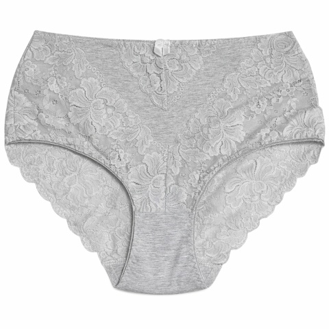 Plus Size Śliczne Majtki Damskie Bawełniane Figi Koronkowe 3XL szare