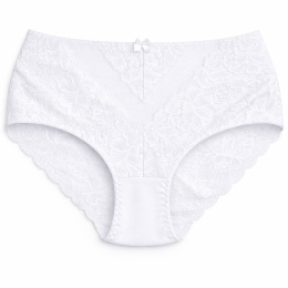 Plus Size Śliczne Majtki Damskie Bawełniane Figi Koronkowe 4XL białe