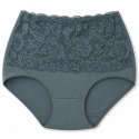 Wysoki Stan Majtki Damskie Figi Plus Size z Koronką 5XL szaro j.zieleń